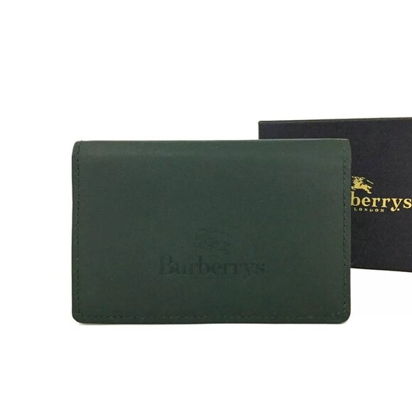 BURBERRY Logo Leather Card Case Green/2BA1594 - Picture 1 of 9
